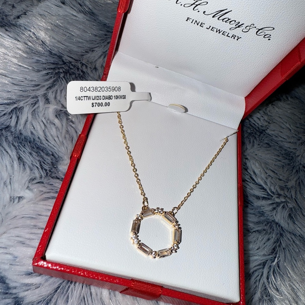 Gold Necklace with Diamond Accents